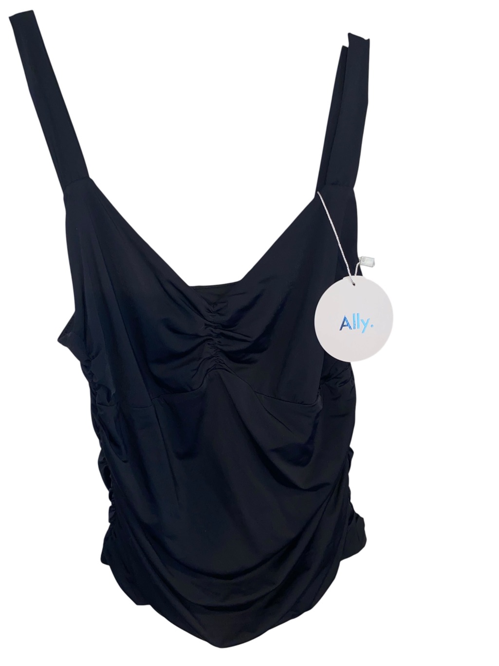 Ally Ruched Scoop Neck Active Wear Cami Tank Top Pickle Ball Running Sporty Gym — image 3 of 8
